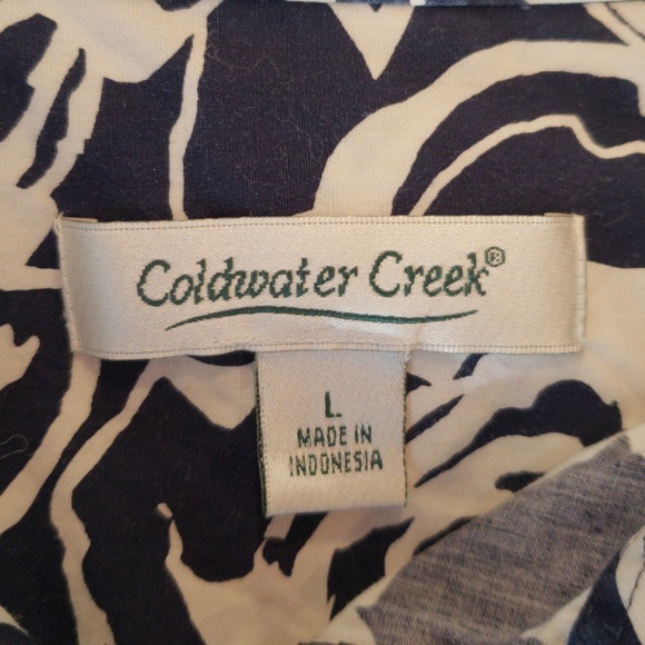 Coldwater Creek floral print shirt Sz L - Picture 5 of 7